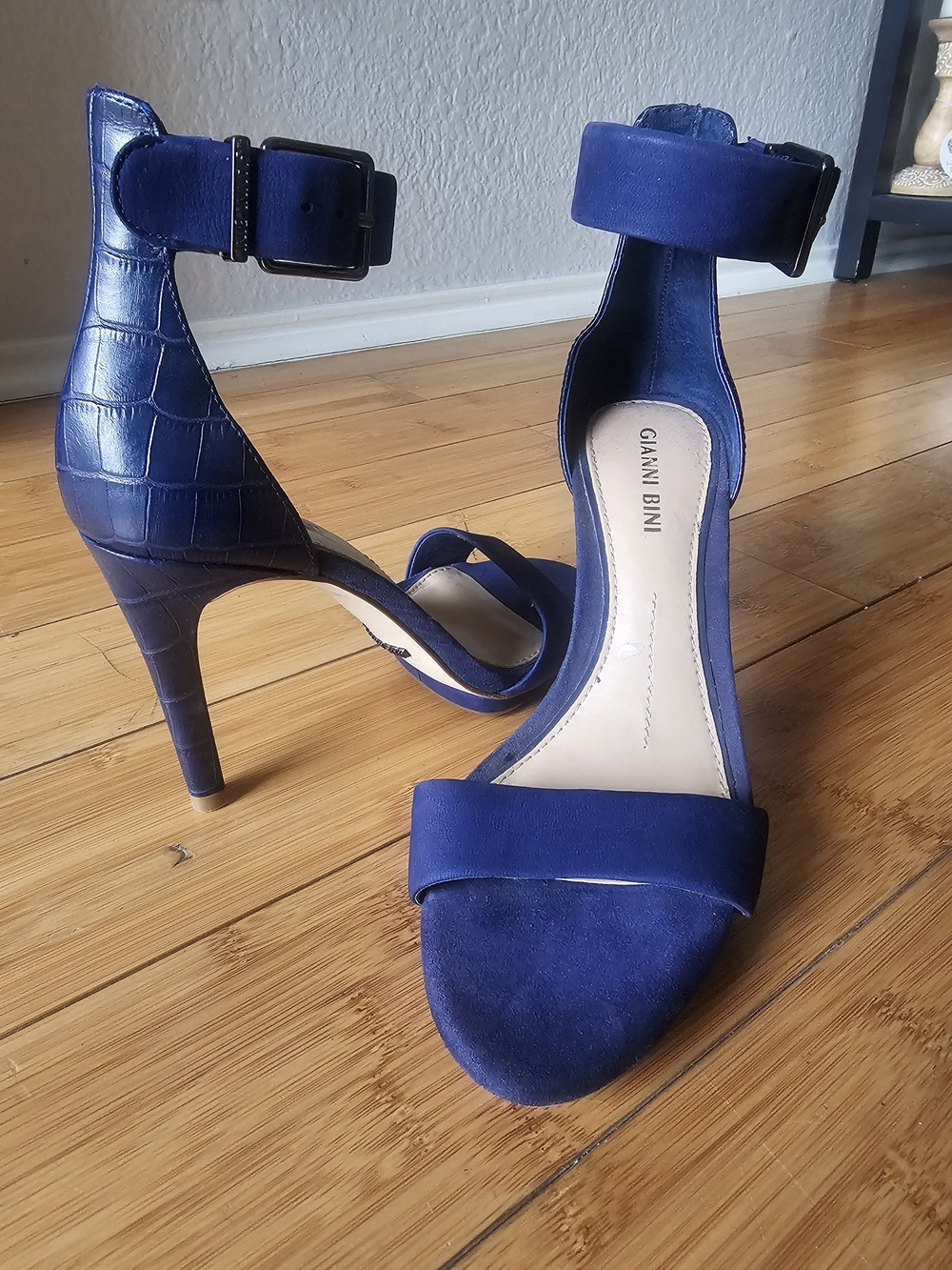 Gianni Bini Royal Blue Ankle Strap Heels - Picture 2 of 6